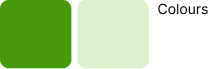 Colour palette: deep green and pale green